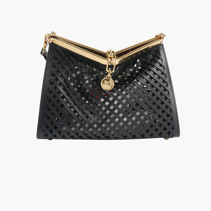 ETRO Black-Gold Leather Handbag