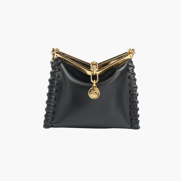 ETRO Black-Gold Leather Handbag