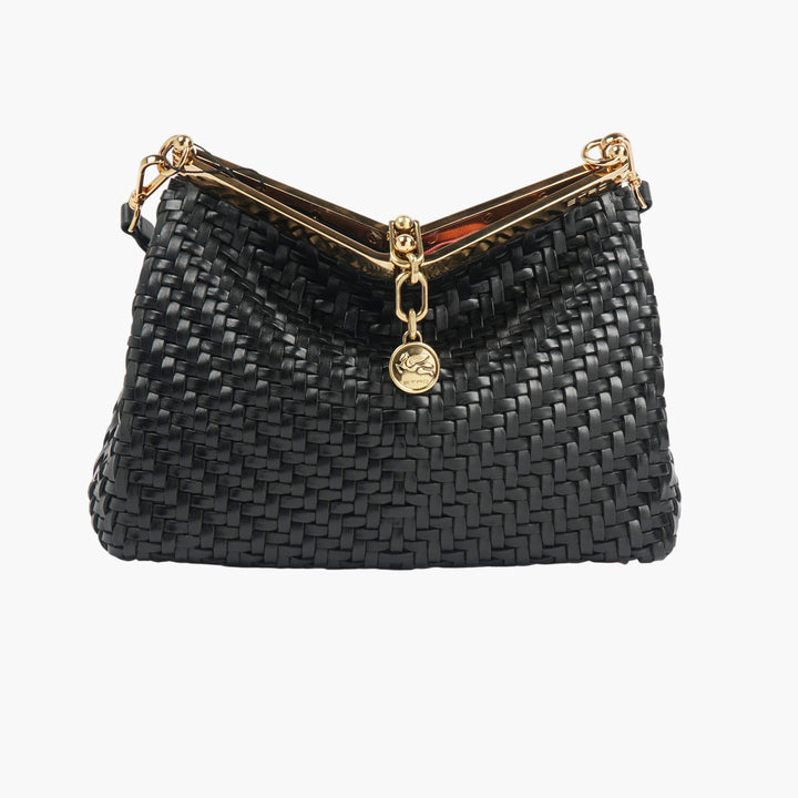 ETRO Black Gold Woven Handbag