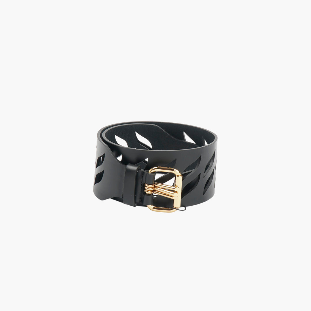 ETRO Black-Gold Cut-Out Belt