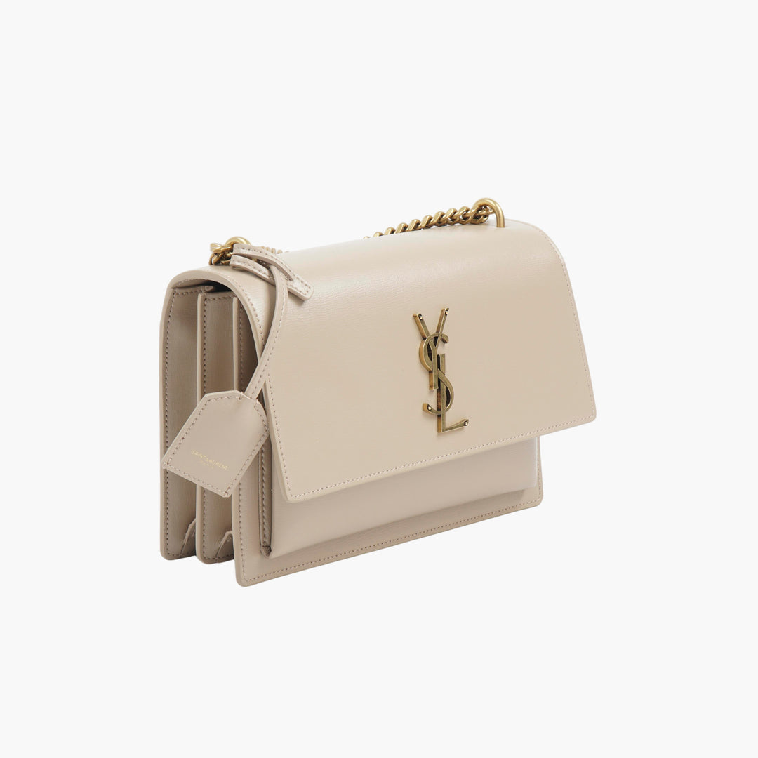 SAINT LAURENT Beige Leather Handbag