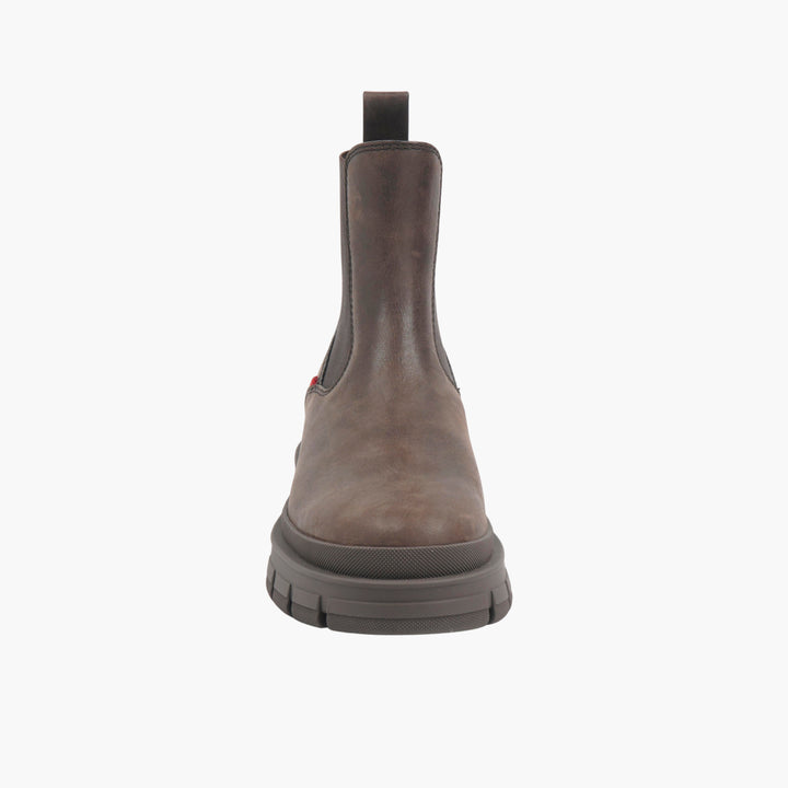 MONCLER Dark Brown Leather Boots