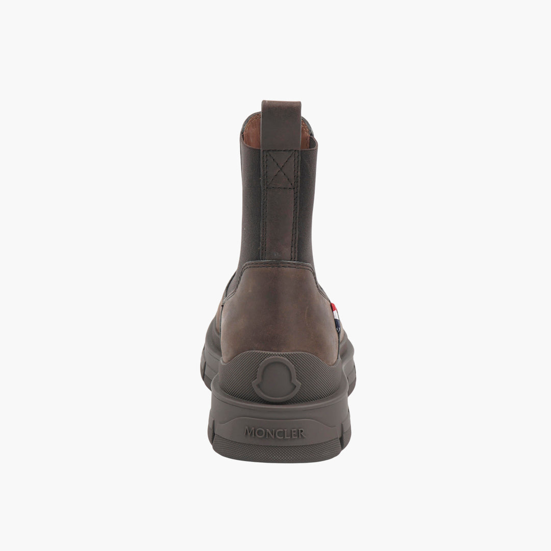 MONCLER Dark Brown Leather Boots