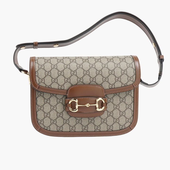 Borsa a tracolla monogramma beige Gucci