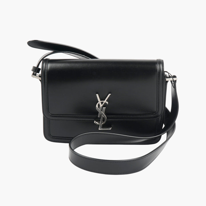 SAINT LAURENT Black Leather Crossbody Bag