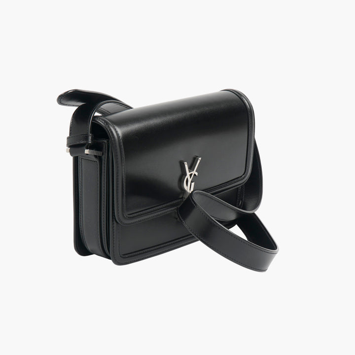 SAINT LAURENT Black Leather Crossbody Bag