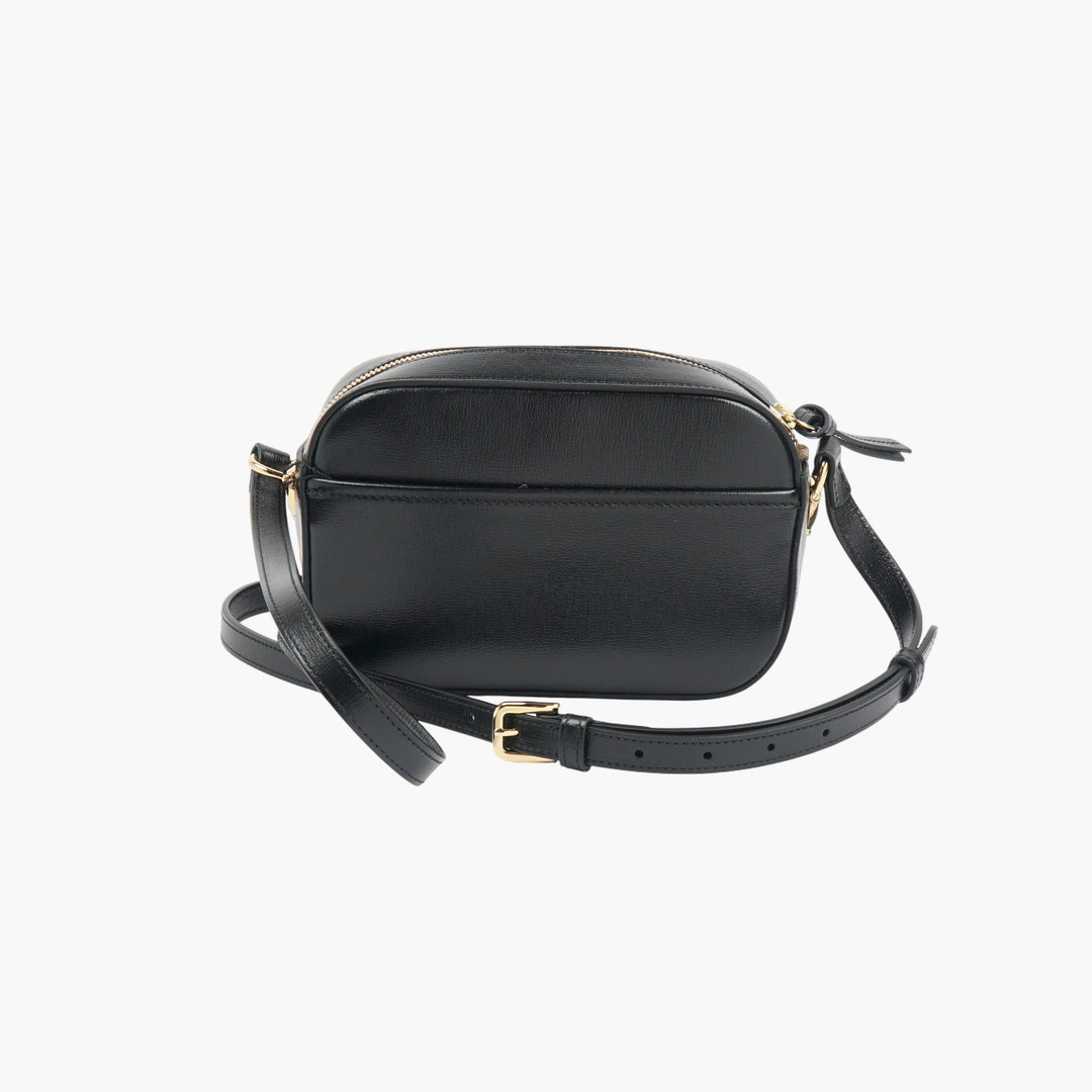 Gucci Black Leather Horsebit Camera Bag