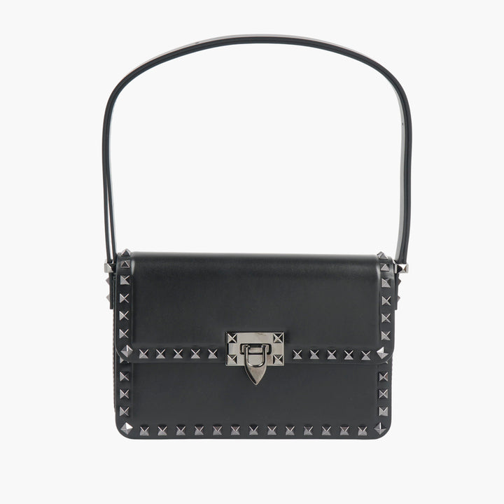 Valentino Rockstud Leather Shoulder Bag Nero