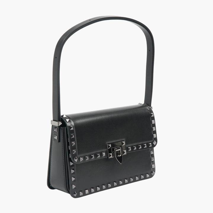 Valentino Rockstud Leather Shoulder Bag Nero