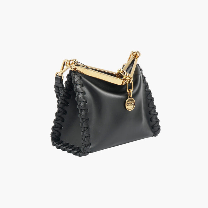 ETRO Black-Gold Leather Handbag