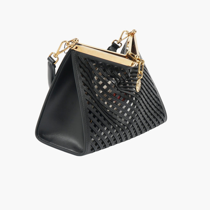 ETRO Black-Gold Leather Handbag