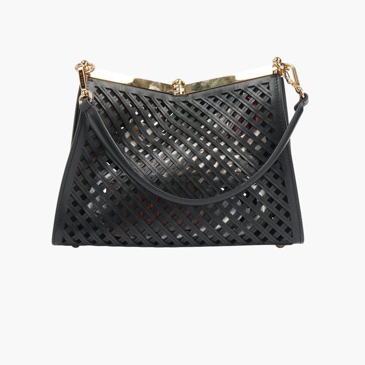 ETRO Black-Gold Leather Handbag