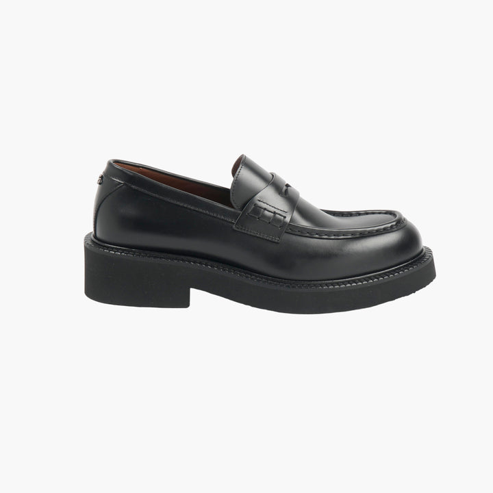 Valentino Black Leather Loafers