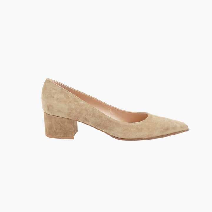 Scarpe con tacco a blocco beige Gianvito Rossi