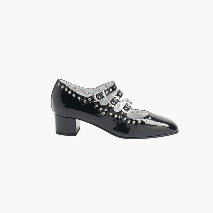 CAREL Black Glossy Buckled Shoes