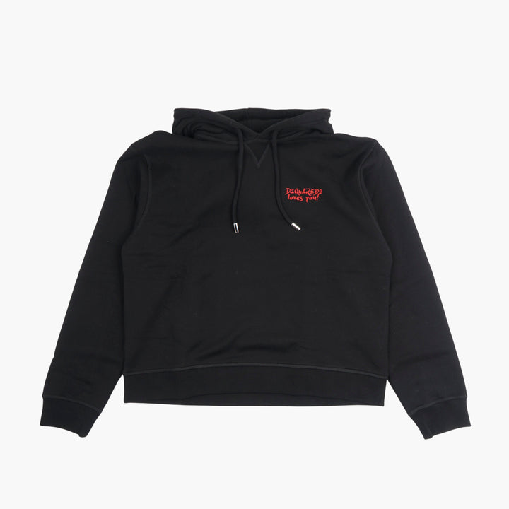 DSQUARED2 Black-Red Embroidered Hoodie