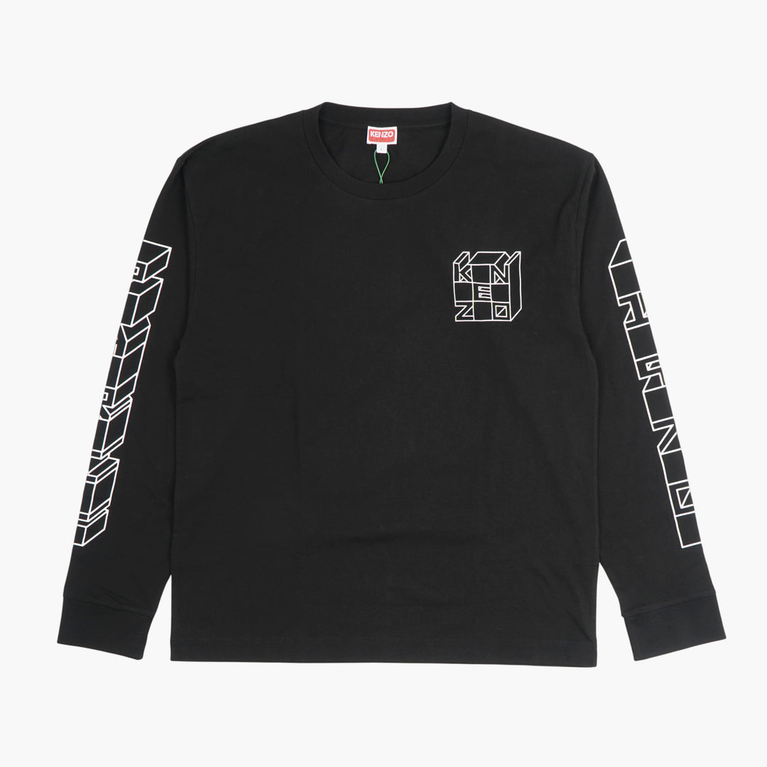 KENZO Geometric Black Long-Sleeve Shirt