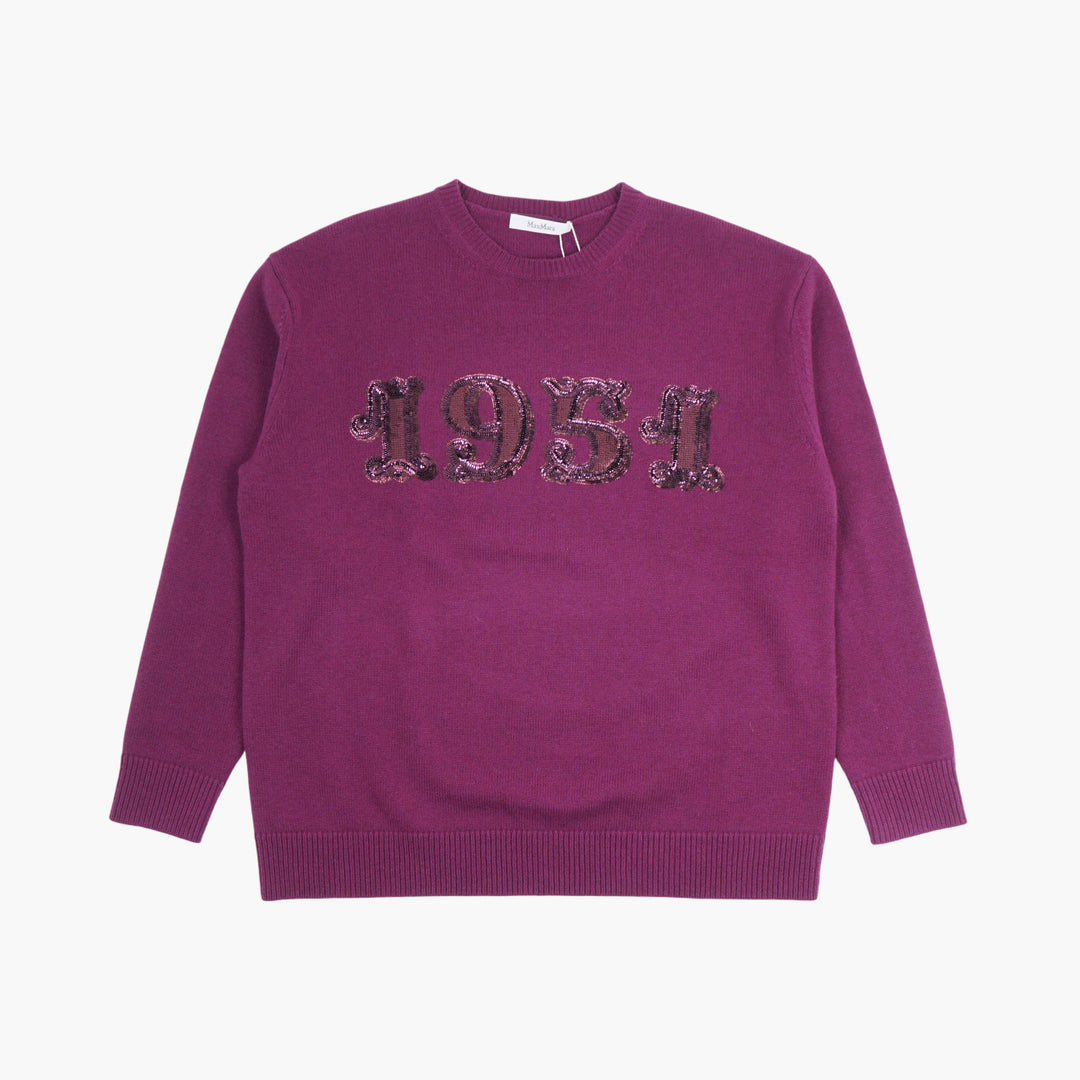 Max Mara Purple Sequin Detail Sweater