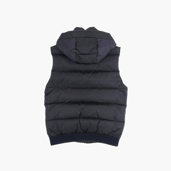 Moorer Blue Quilted Vest with Hood