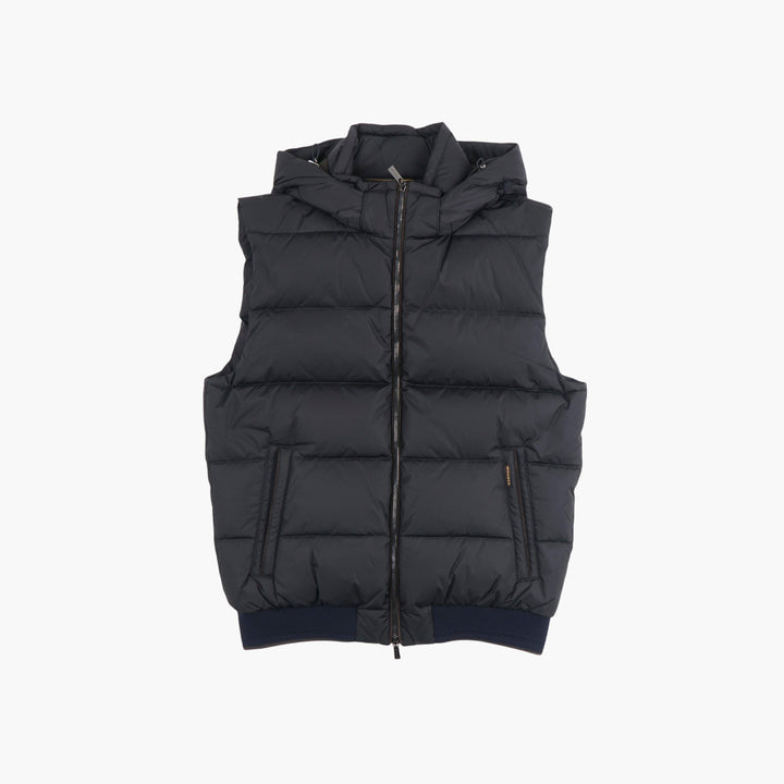 Moorer Blue Puffer Vest with Hood