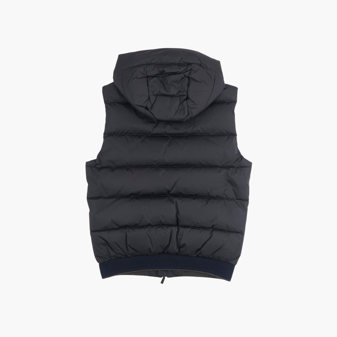 Moorer Blue Puffer Vest with Hood