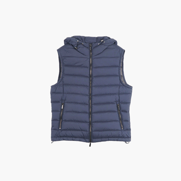 Moorer Blue Sleeveless Puffer Vest