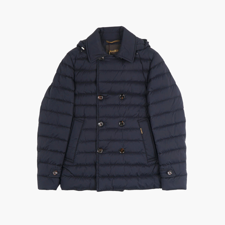 Moorer Quilted Double-Breasted Blu Jacket