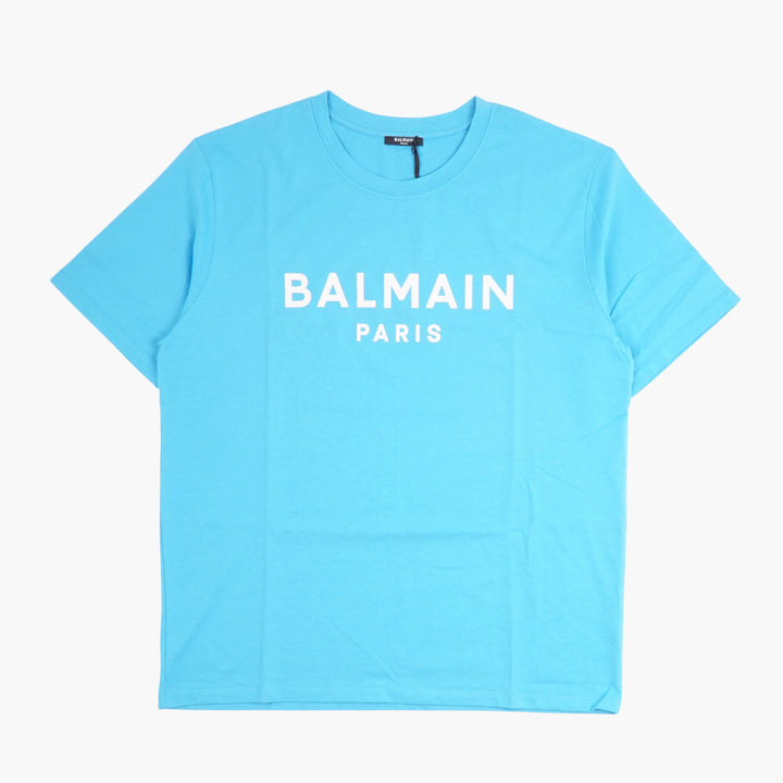 Balmain Lightblue-White Logo T-Shirt