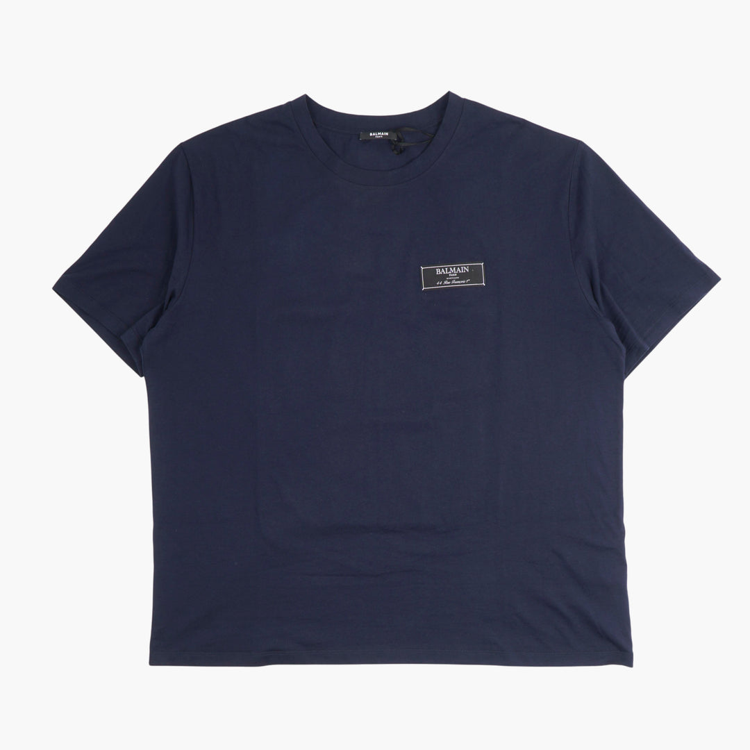 T-shirt Balmain Blu con Logo