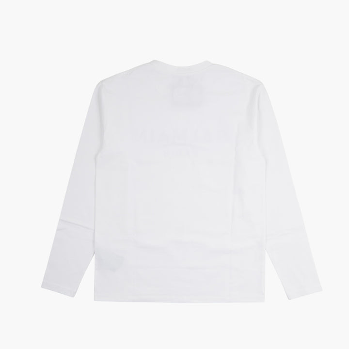 Balmain White Long-Sleeve Logo Shirt