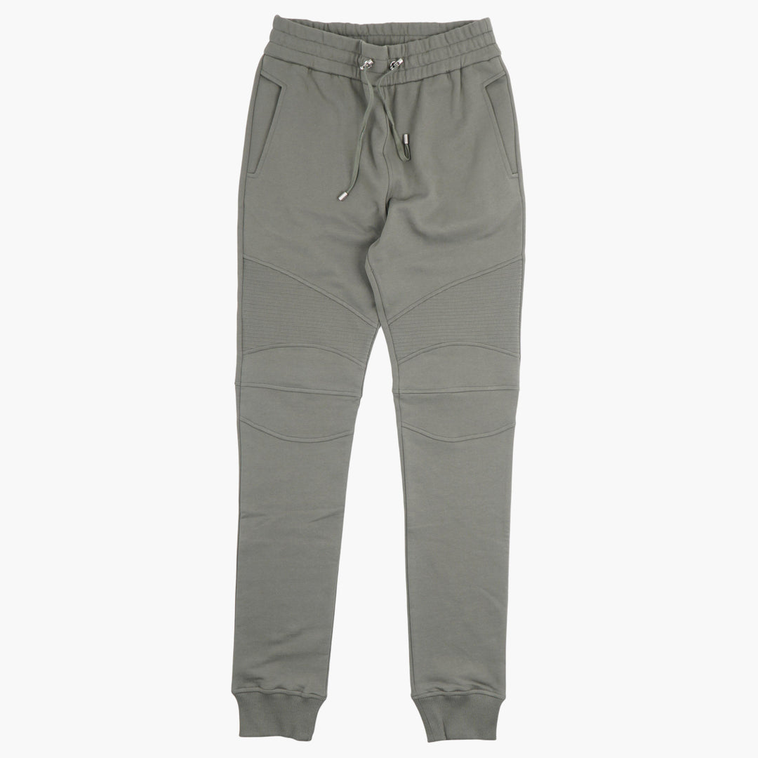 Balmain Verde Joggers with Ribbed Knees