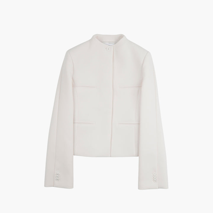 Courreges Paris heritage concealed-fastening crepe jacket - white