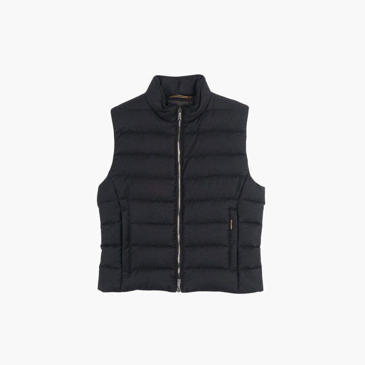 Moorer Black Wool Quilted Vest