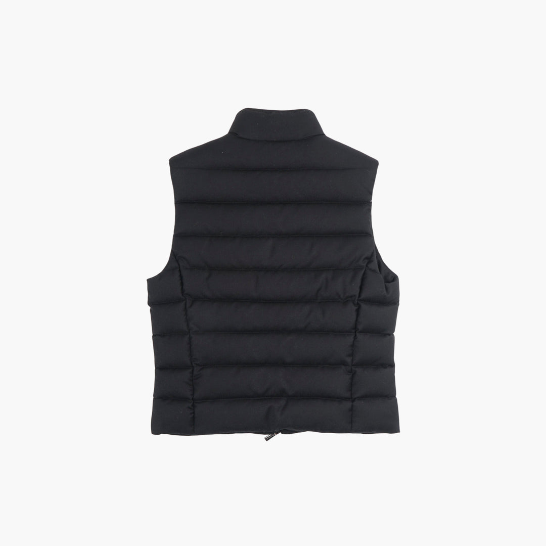 Moorer Black Wool Quilted Vest