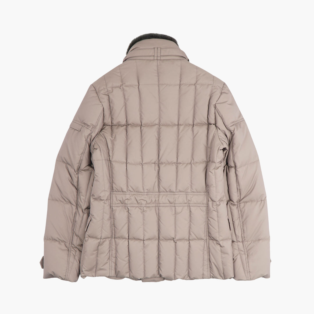 Moorer Beige Quilted Double-Breasted Jacket