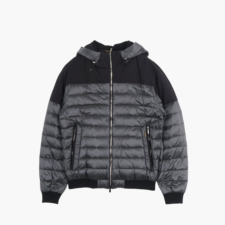 Moorer Black and Gray Quilted Jacket