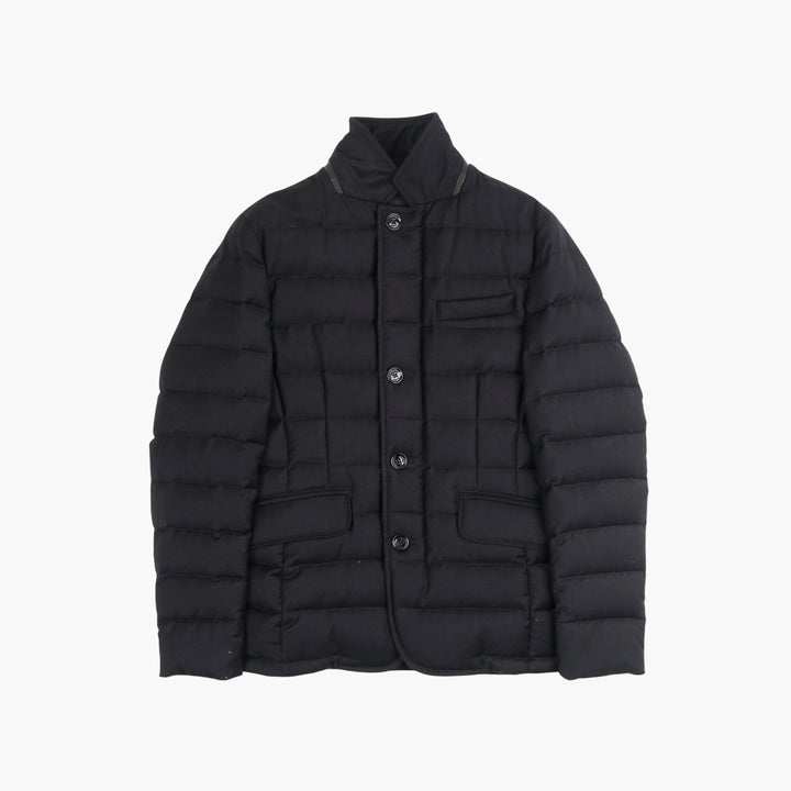 Moorer Black Wool Quilted Jacket