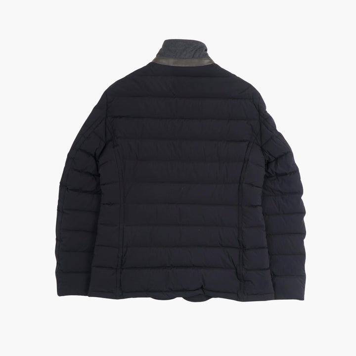 Moorer Black Quilted Jacket with Contrast Collar