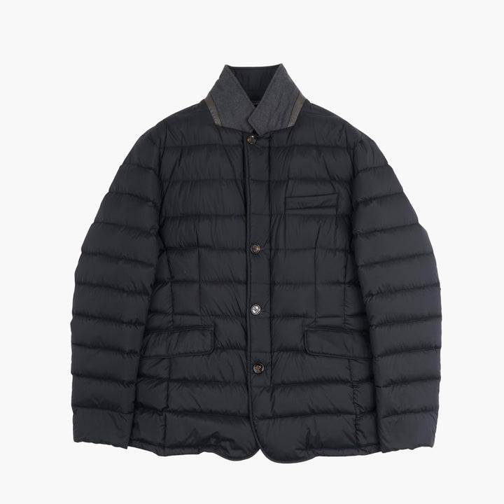 Moorer Blue Quilted Jacket with Collar