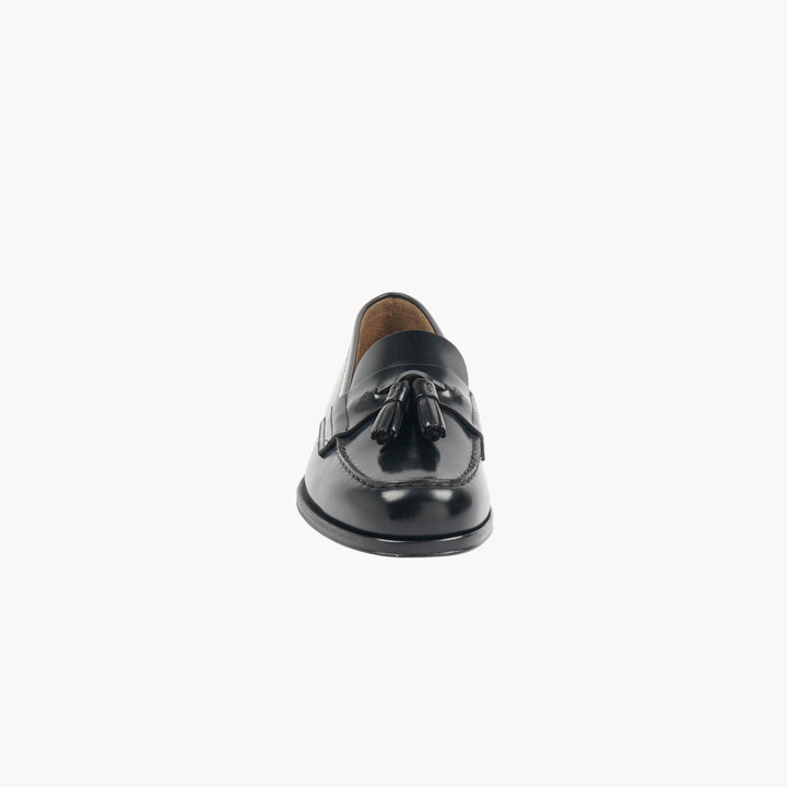 Prada Nero Tasseled Leather Loafers