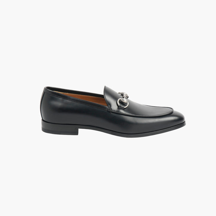 Gucci Black Leather Horsebit Loafers