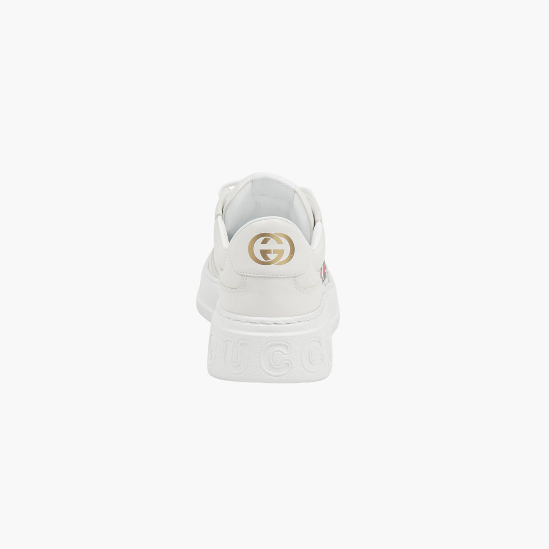 GUCCI White-Multi Leather Platform Sneakers