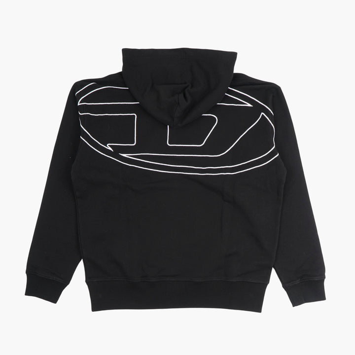 DIESEL Black Hoodie with Logo Detail