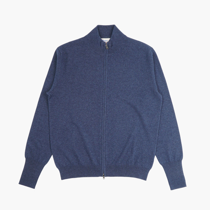 Ballantyne Blue Full-Zip Knit Sweater