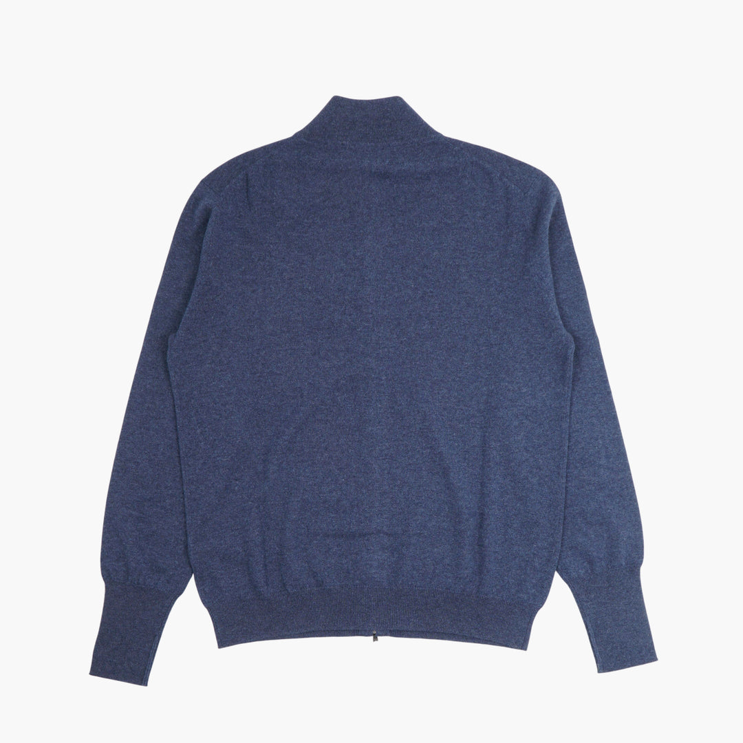 Ballantyne Blue Full-Zip Knit Sweater