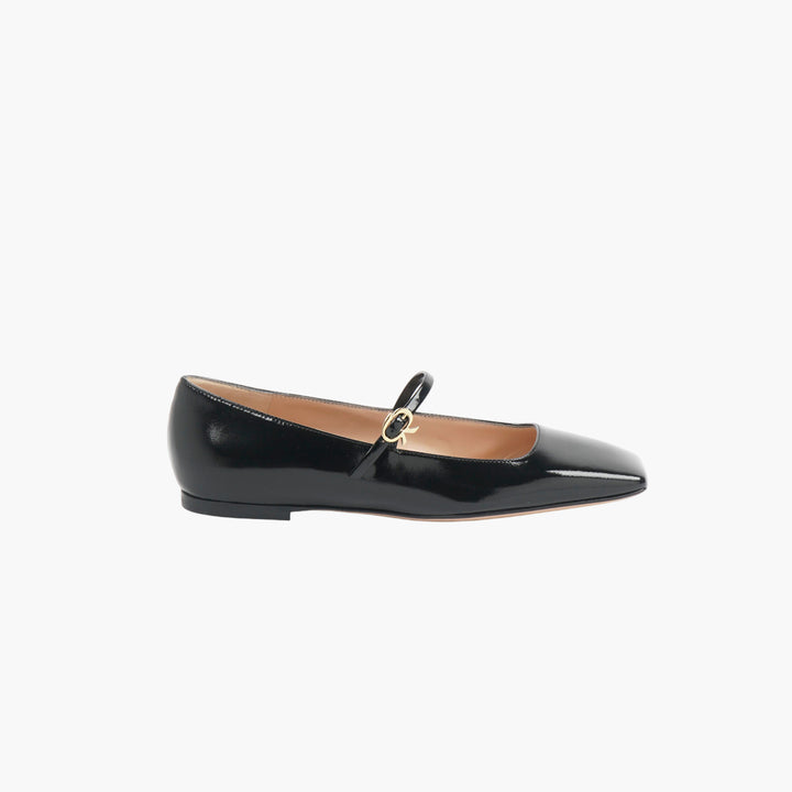 Gianvito Rossi Black Gold Flats