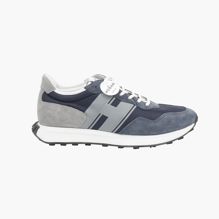 Hogan Navy-Grey Suede Textile Sneakers