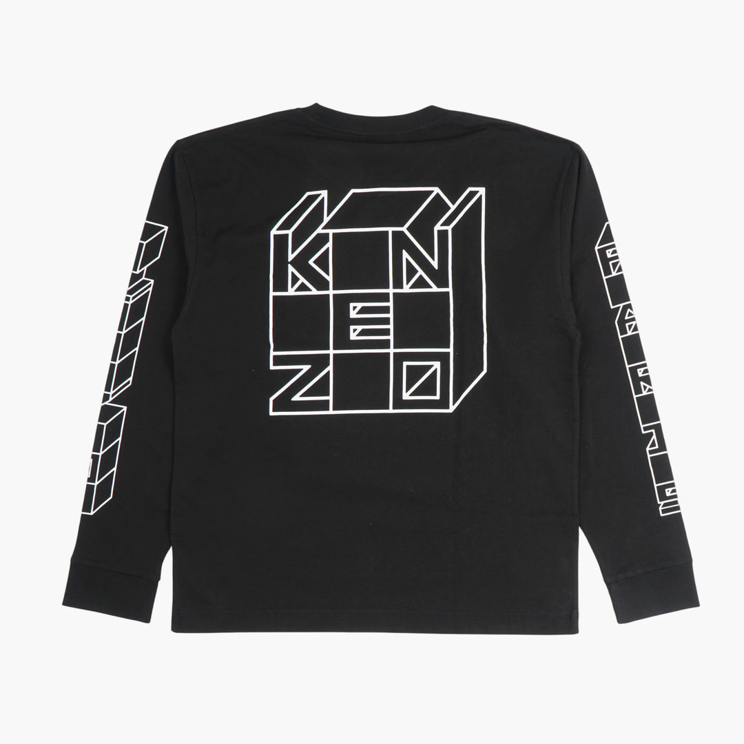 KENZO Geometric Black Long-Sleeve Shirt