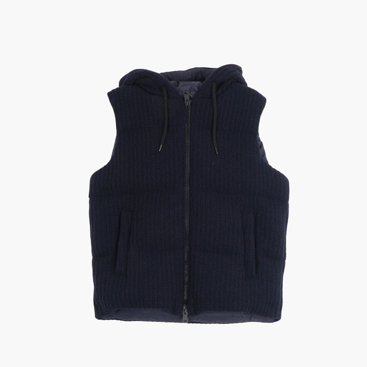 Herno Quilted Vest with Hood - Blue