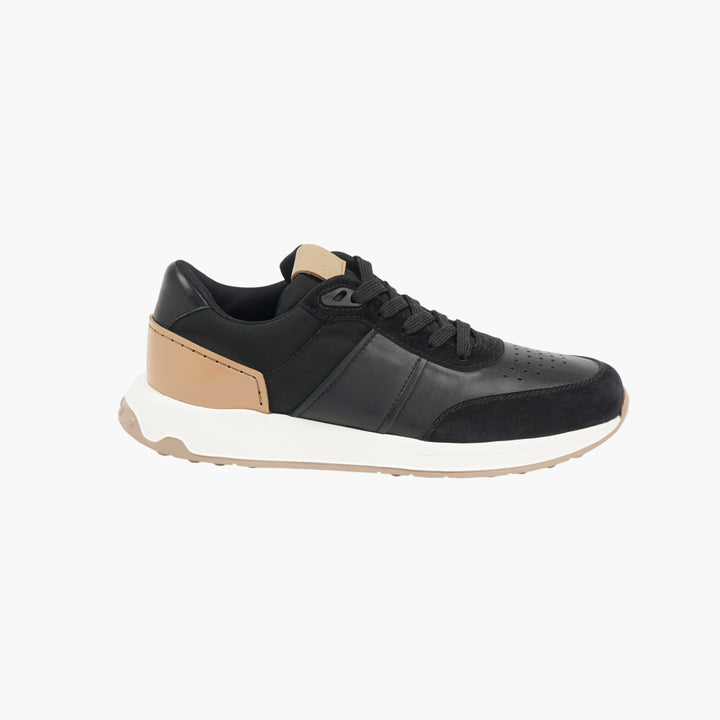 TOD'S Black-Beige Sneakers with Cushioned Sole